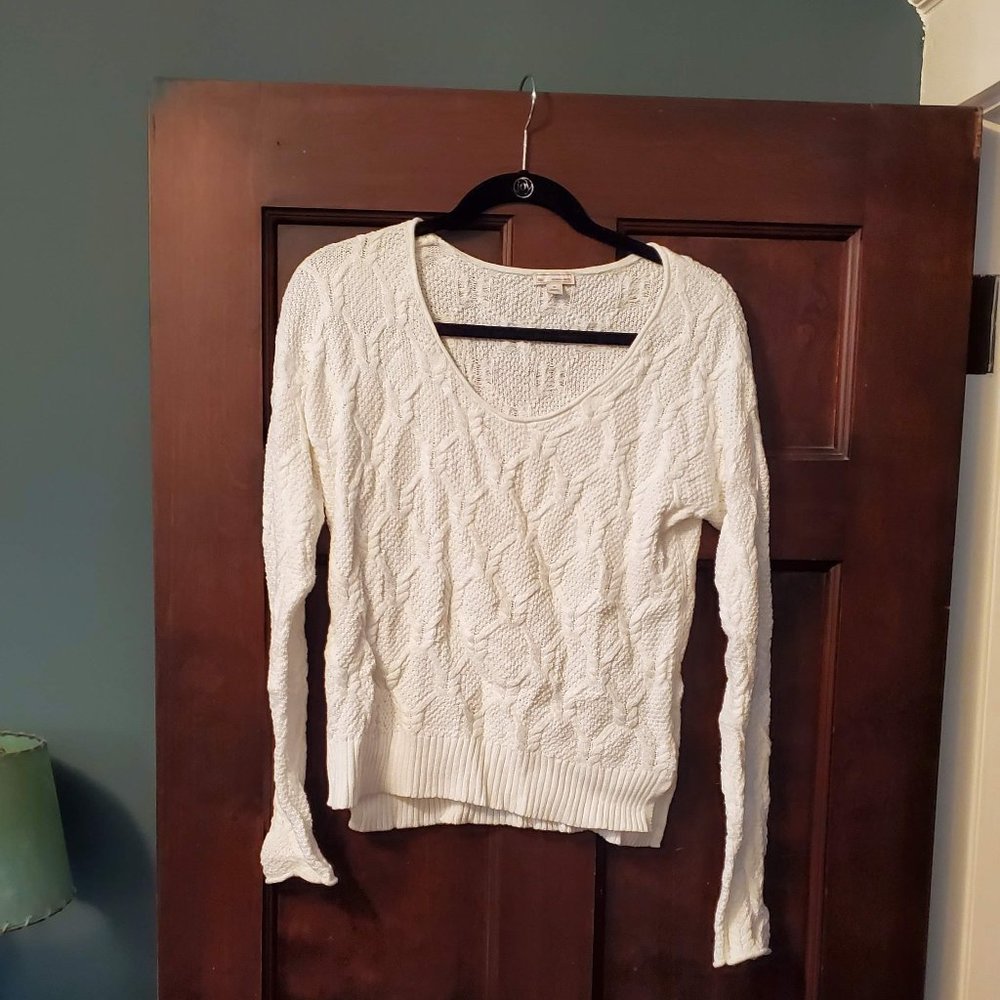Gap White Cable Sweater - Size M